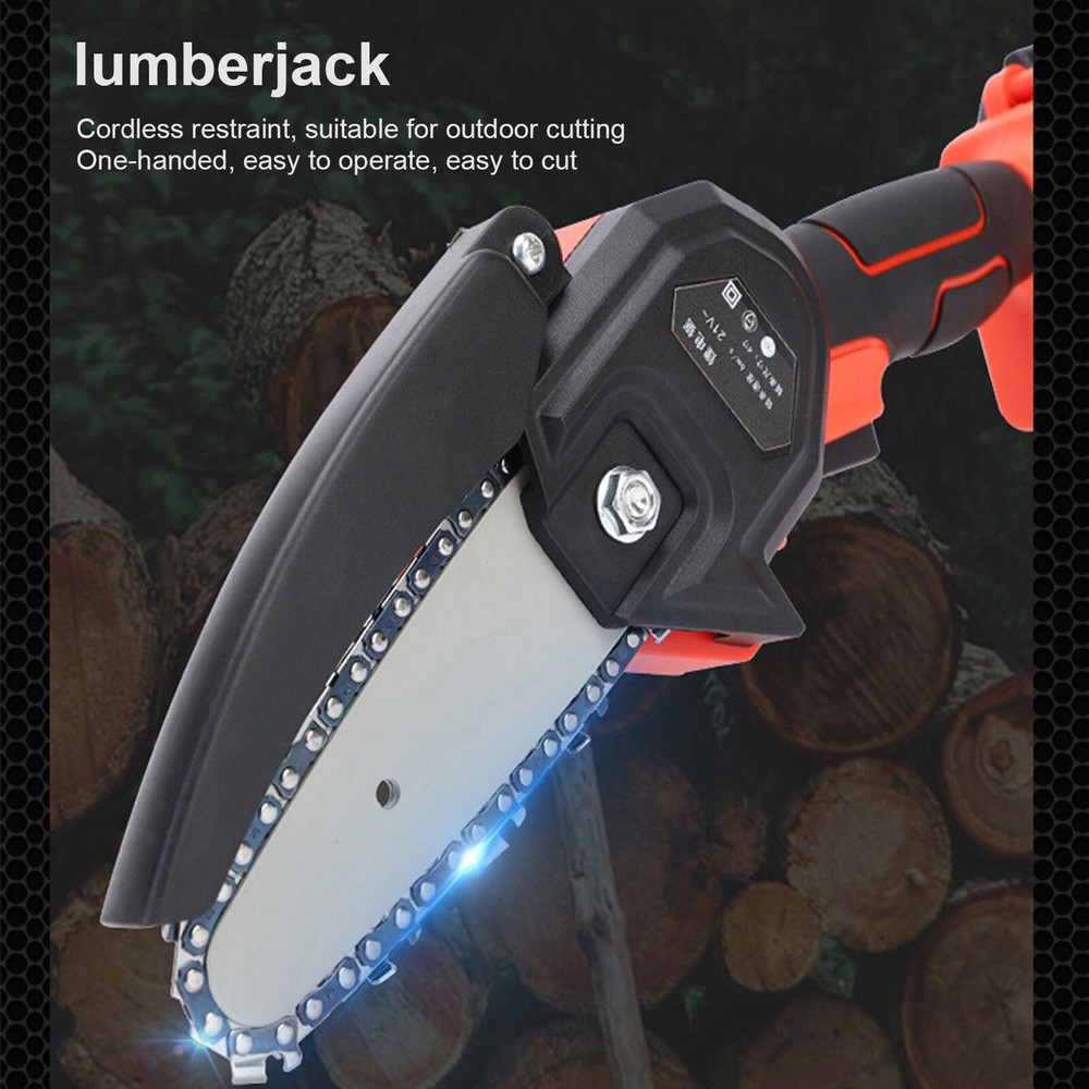 4 Inch Mini Electric Cordless Chainsaw Protable Chainsaw Rechargeable Battery US