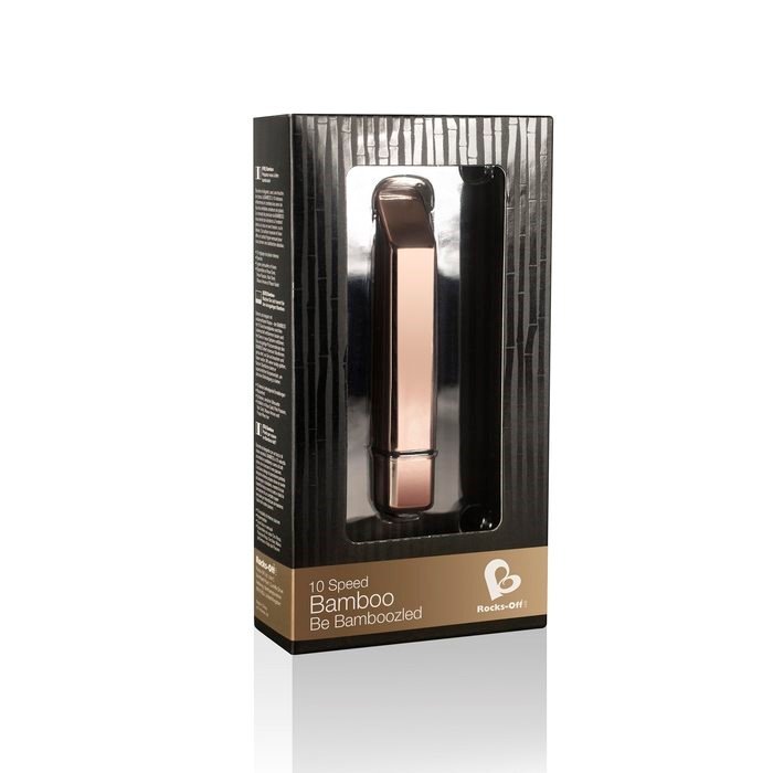 Rocks Off Bamboo 10 Function Clit Nipple Bullet Vibrator Rose Gold