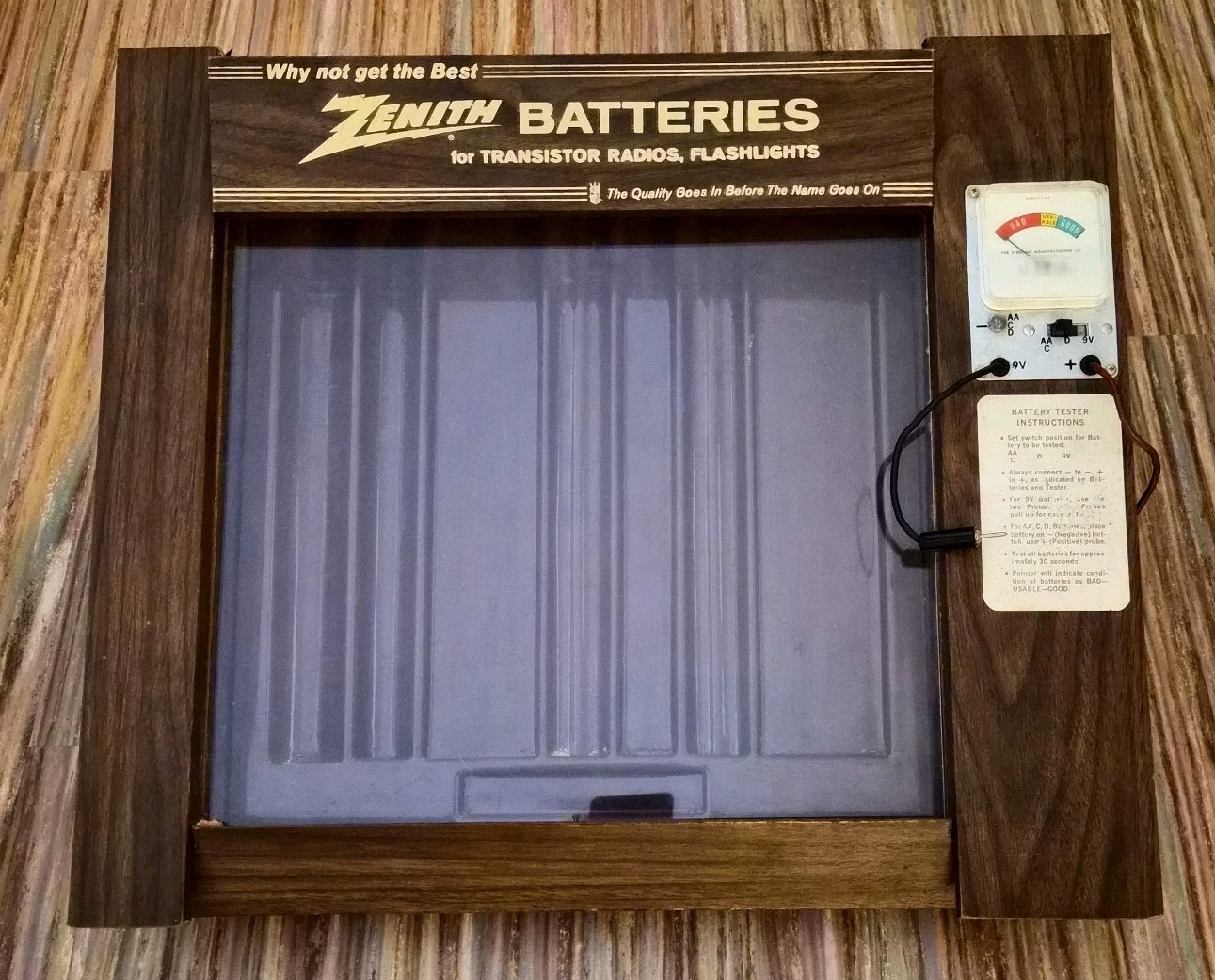Vintage Zenith Store Battery Display & Tester