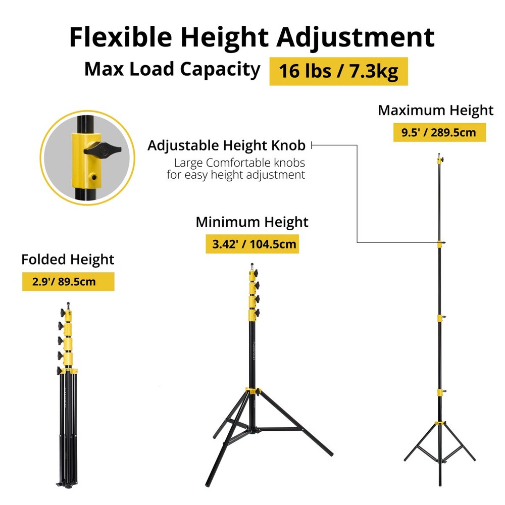 Glow EZ Lock 36x48" Quick Rectangle Softbox, Bundle with 9.5' Air Cushioned Ligh