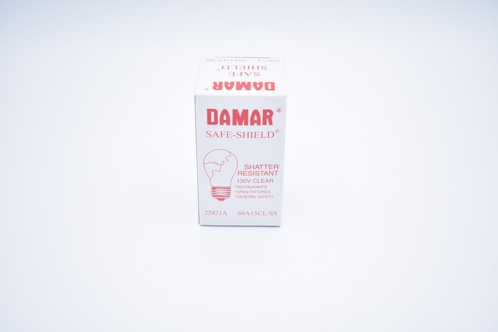 DAMAR SAFE SHIELD 22821A 60W 60A15CL/SS BASE E26 INSIDE CLEAR BULB NEW