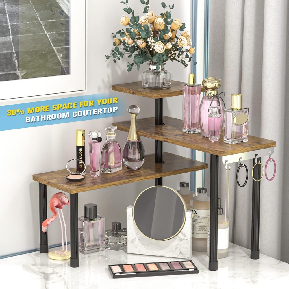 Countertop Organizer Organization, 3 Tier Moveable Corner Shelf Organizer for...