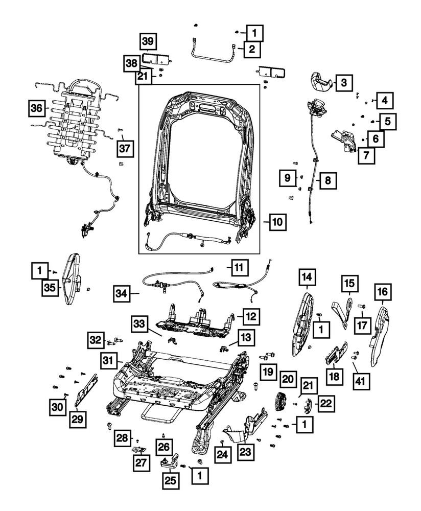 Genuine Mopar Seat Release Handle And Cable 6QD05TX7AE