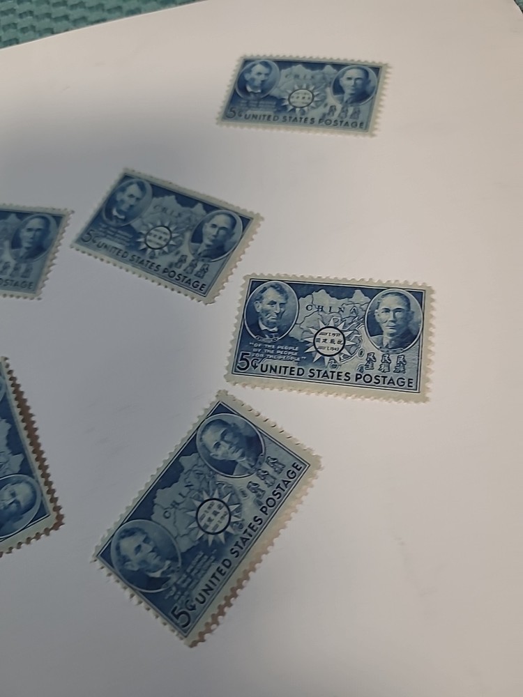 Vtg. 5 Cent Stamps Thirteen Total Bag 59