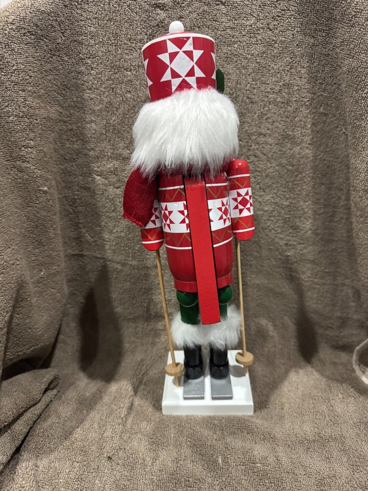 Nutcracker Holiday 12.5" Skier w/Skis Gears