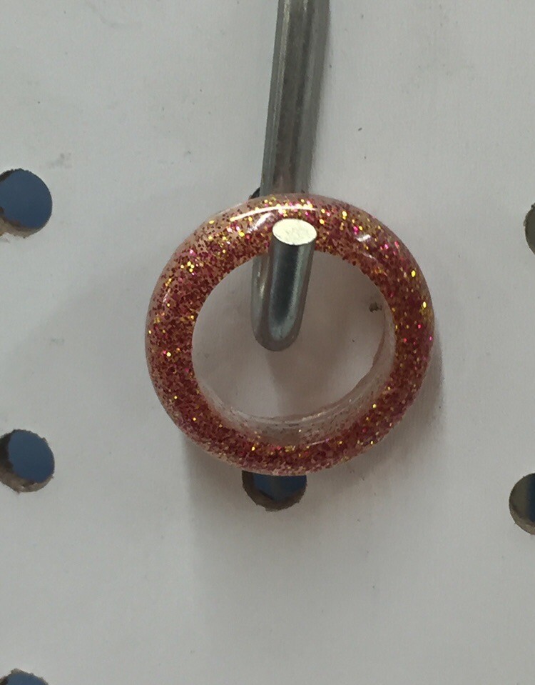 Handmade Red And Gold Sparkle Resin Ring