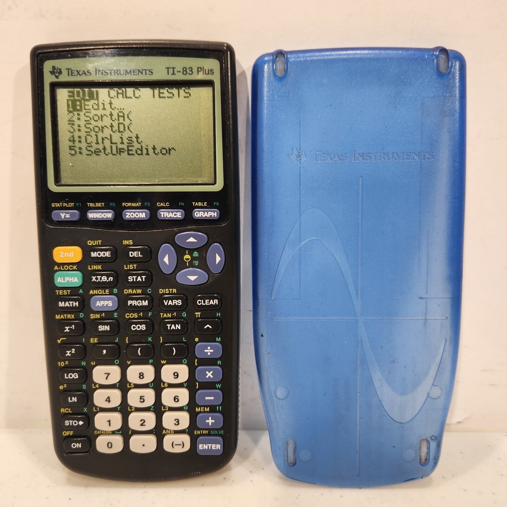 Texas Instruments Ti-83 Plus Graphing Calculator W/ Cover Tested & Working Works