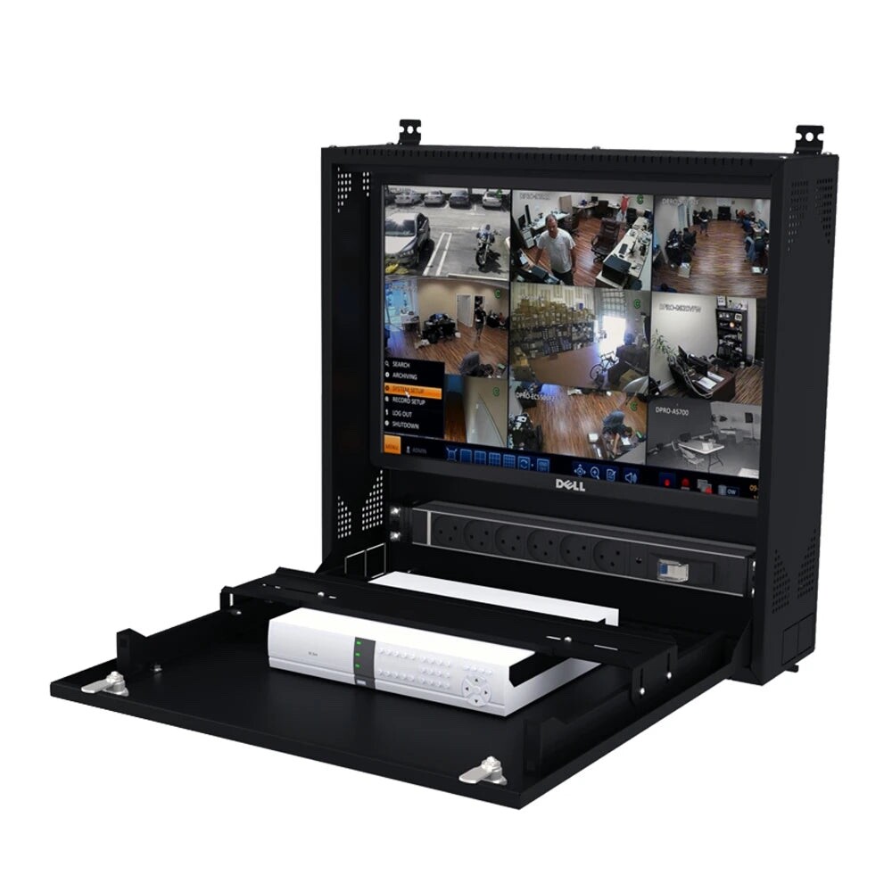 Wall Mount DVR Enclosure & Network Equipment Cabinet, Black | 1U Adjustable