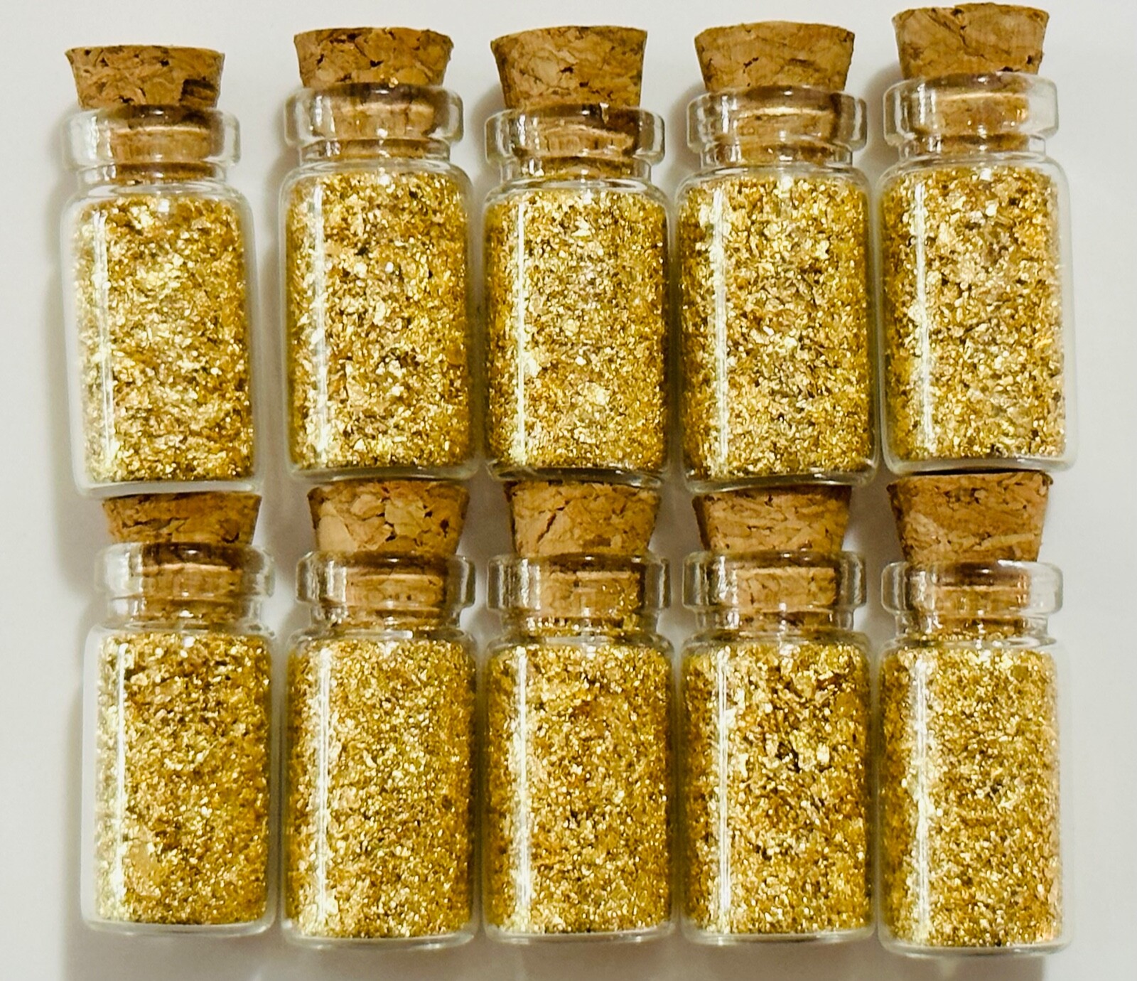 10 Bottles of Gold Leaf Flakes....1ml.... Lowest Price online !!