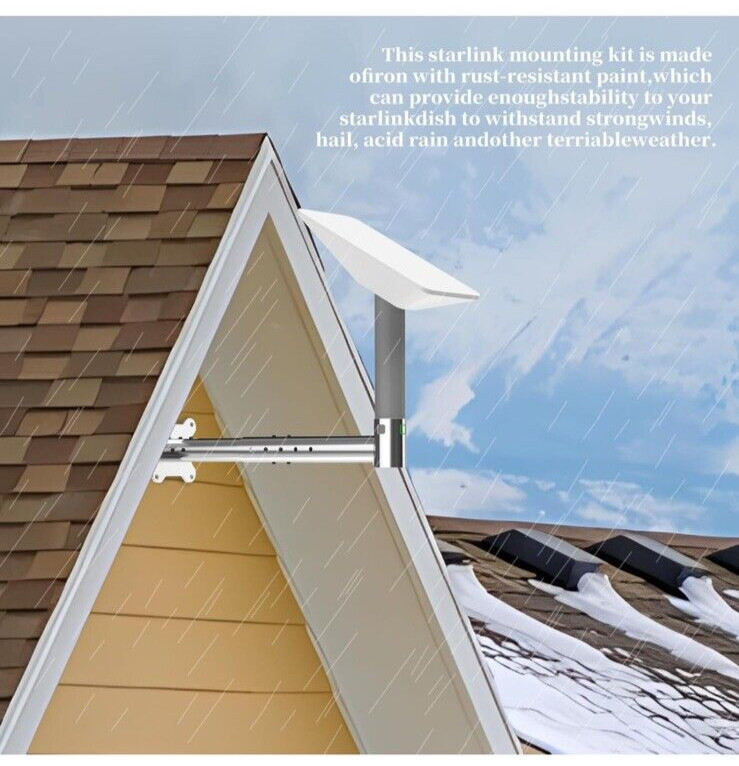 Retractable Starlink Wall Roof Mount Kit - Compatible with V2 Rectangular Dish
