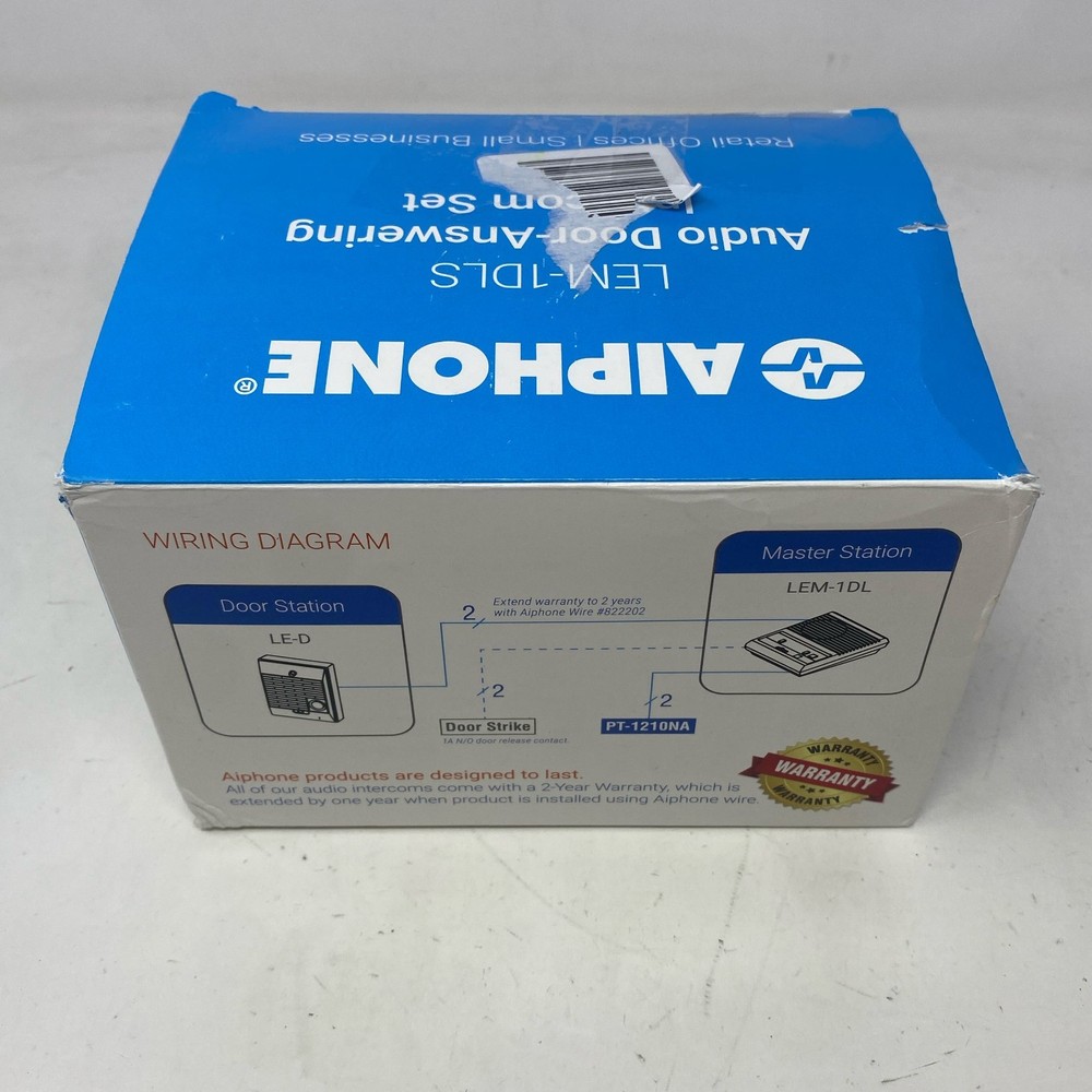 Aiphone LEM-1DLS Access Sentry Intercom Set, White/Black, 1-Door