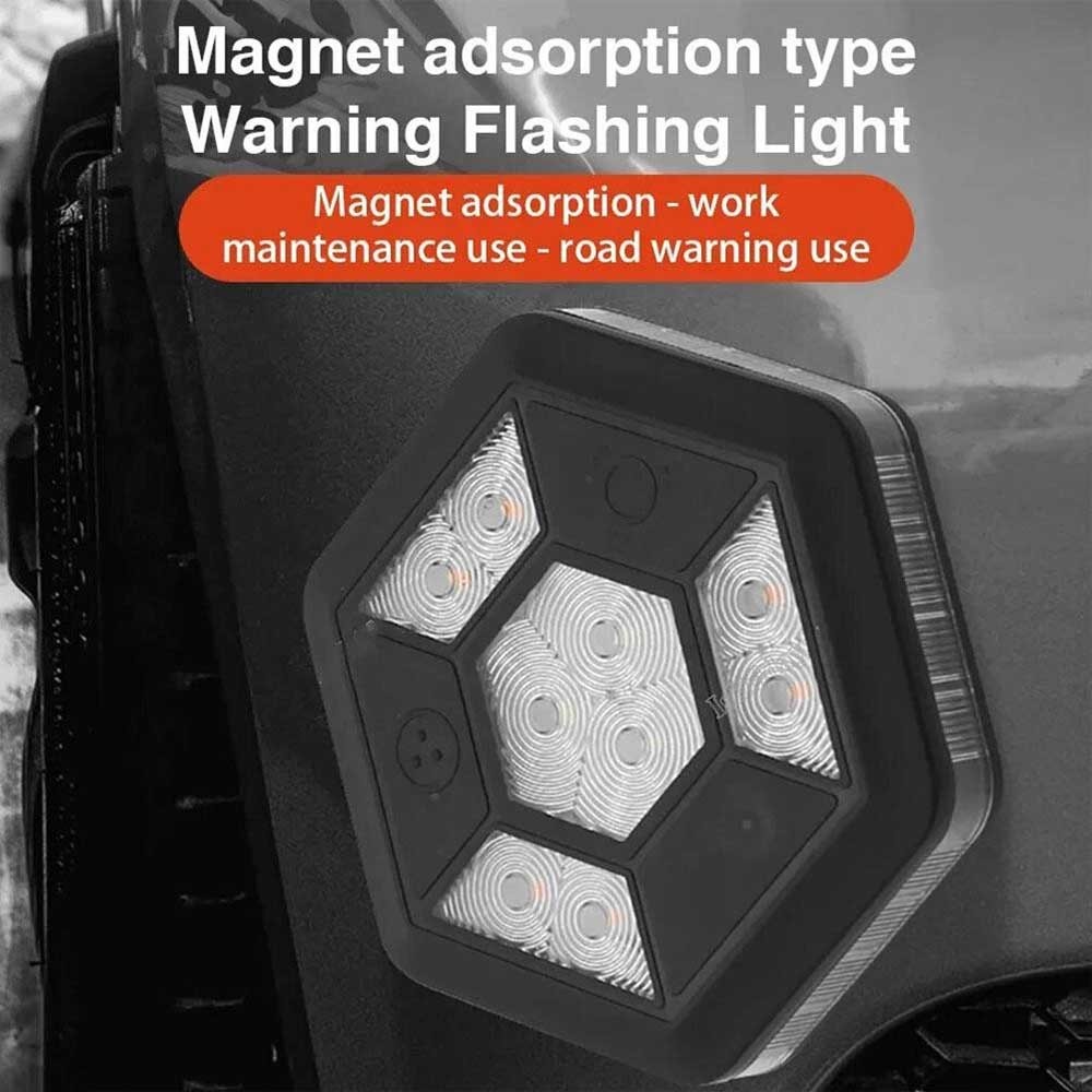 360° Rotating LED Magnetic Car Warning Light - Flashing