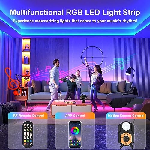 Motion Sensor LED Light Strip 19.68ft 3M*2 Sets Under Bed 19.68 ft/6M 2 Set