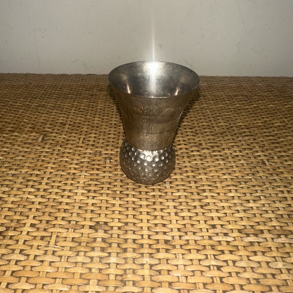 Vintage Silverplated Golf Ball Shot Glass 3" Masters Collectable Bar Home Decor