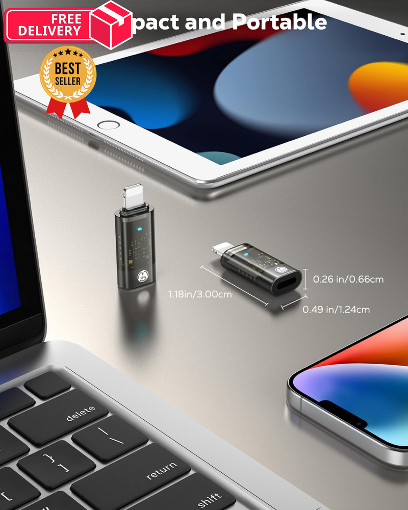 MoKo USB C to Lightning Adapter, Support 35W PD Fast Charging & Data Sync...