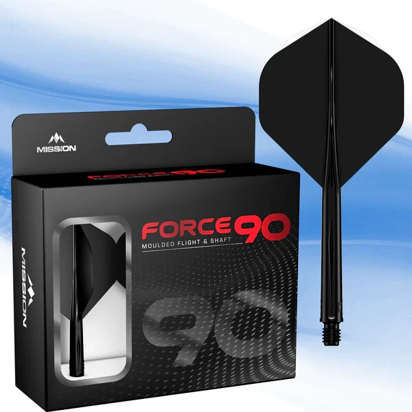 BLACK MEDIUM NO2 MISSION FORCE 90 1 PIECE MOLDED SHAFT & FLIGHT SYSTEM