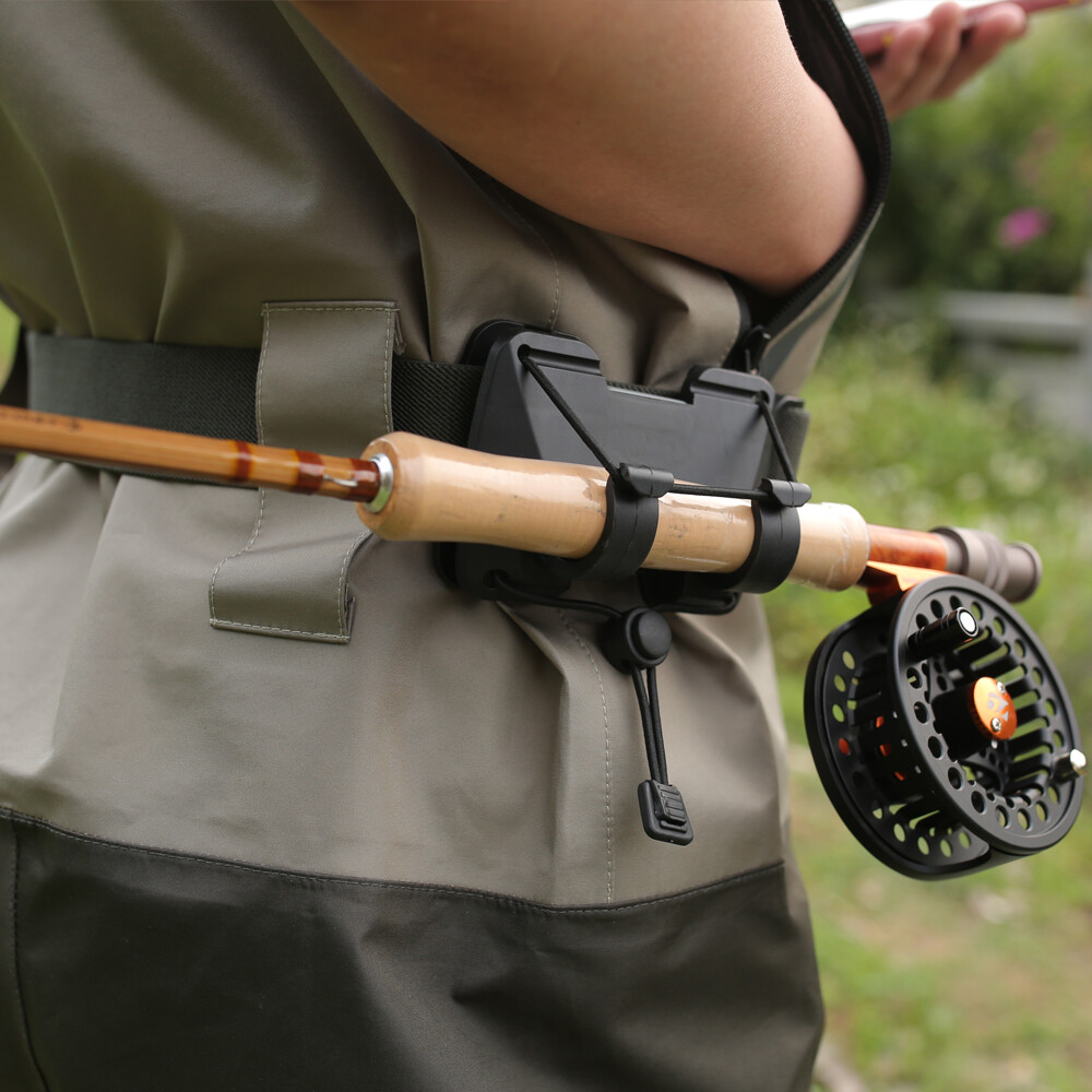3rd Hand Fishing Belt Clip Rod Holder for Fly Fishing and Spinning Rods