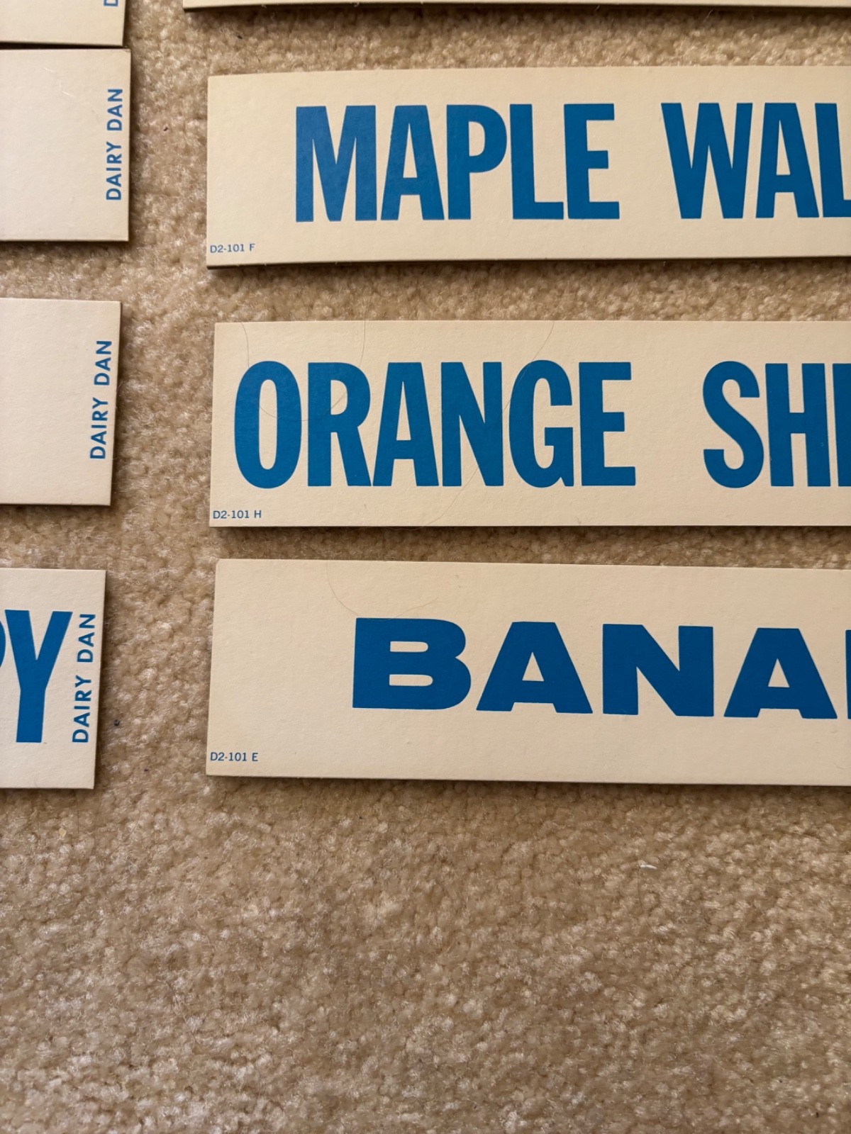 1962 Vintage Dairy Dan Inc. Ice Cream, Daily Flavor Menu Board