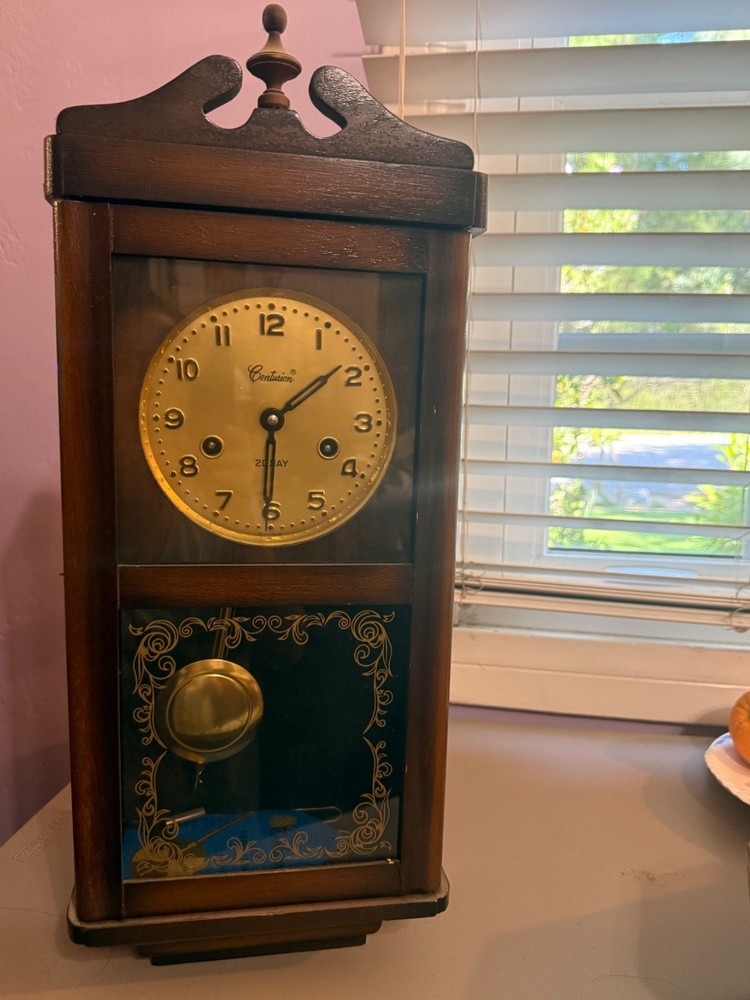 Vintage Centurion 20 day Wall Chime Clock With Key