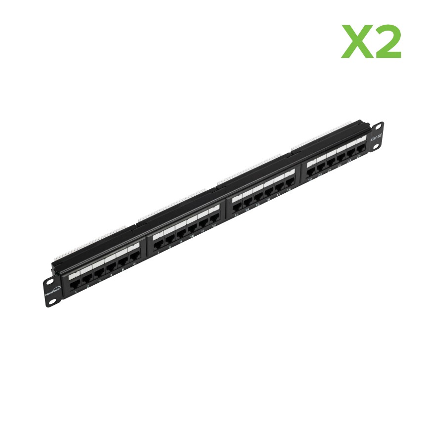 2 X Cat5e UTP UnShielded RJ45 Ethernet 110 Network 1U Patch Panel 24-port 19''