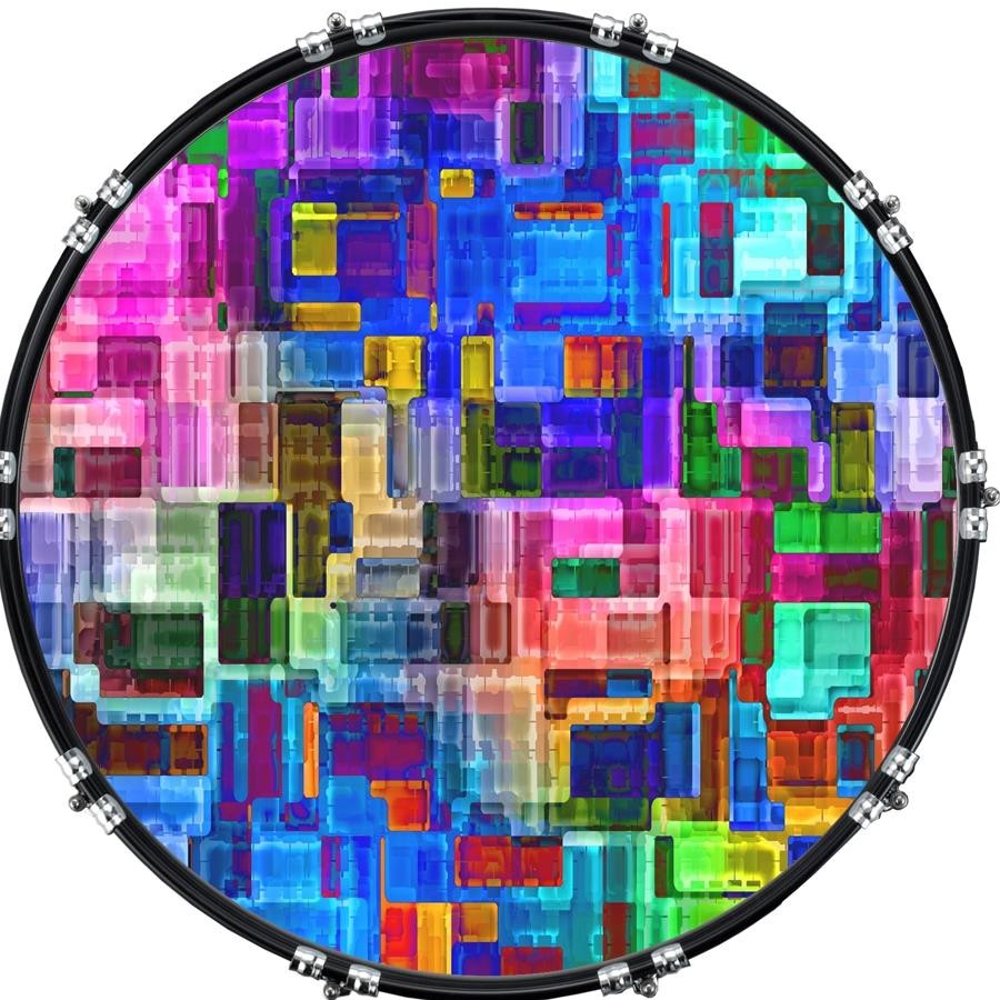 22" Custom Bass Kick Drum Front Head Graphic Graphical Abstract Art 2