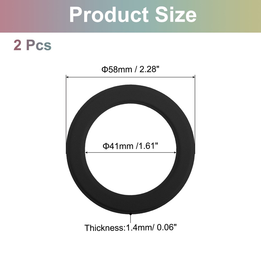 2Pcs Magnetic Sticker Ring Magnetic Adapter Ring Black