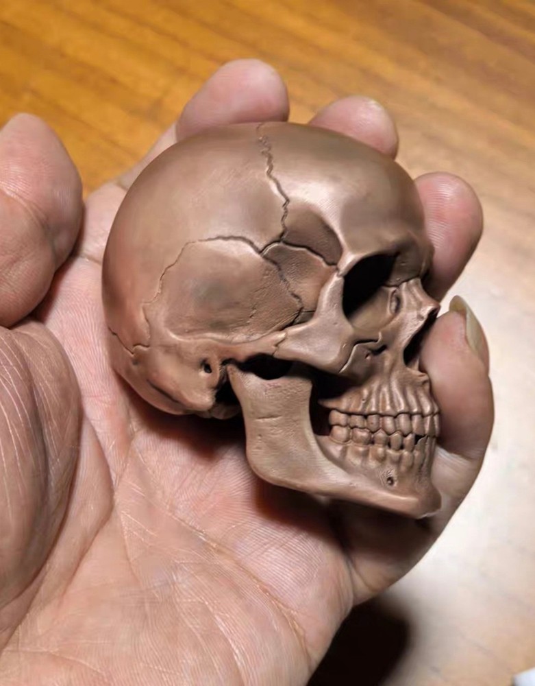 Pure Red purple copper skull head ornament Solid Artistic