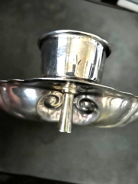 Vintage Silverplate Shell-shaped Serving Dish with Glass Condiment Insert