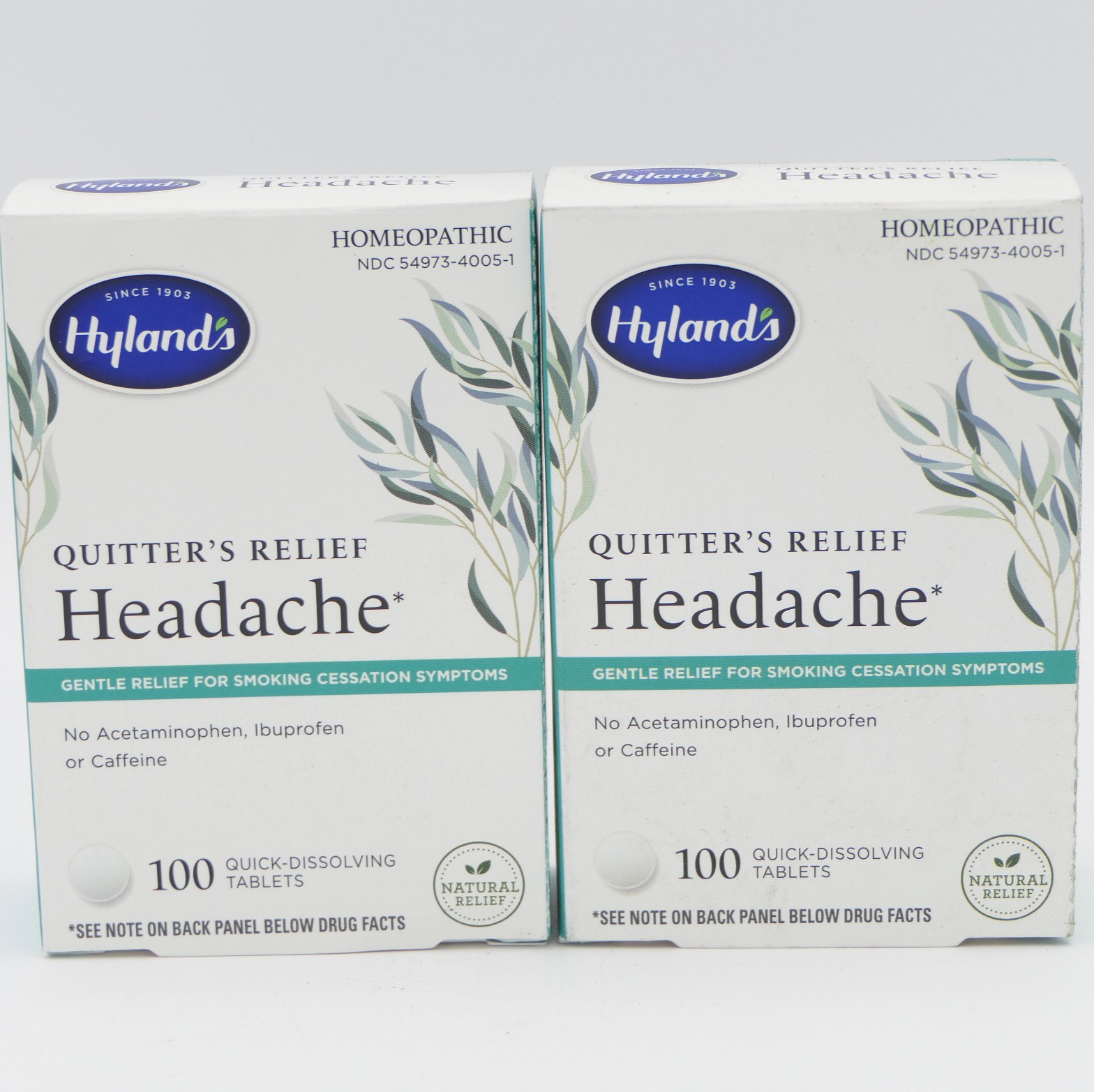 Hylands Quitter's Relief Headache 2 Pk 100 Quick-Dissolving Tabs Ea Homeopathic