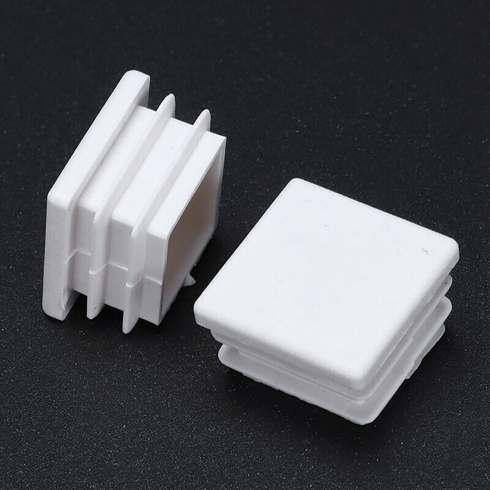 White - Square Plastic End Caps Blanking Plugs Tube Pipe Box Section Inserts