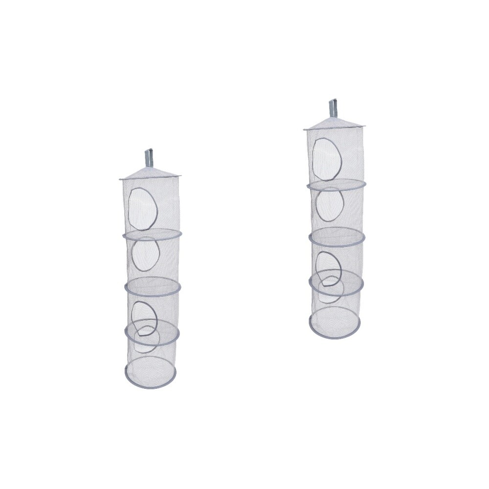 2 Pieces Hangable Drying Net Clothes Hanging Wall Stuffed Toy Storage