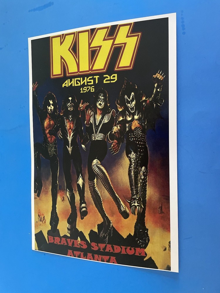 KISS LIVE AT BRAVES STADIUM ATLANTA GEORGIA 1976 POSTER PIN UP NEW.