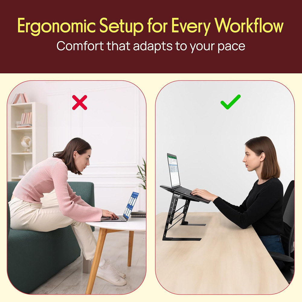 Portable Dual Laptop Stand - Standing Table with Adjustable Height, Ergonomic De