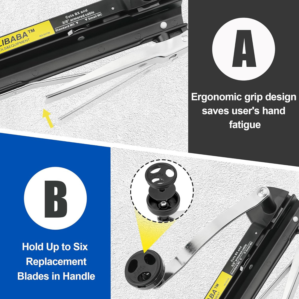 53725 Armored and BX Cable Cutter, Easy-Assembly MC Cable Cutter with Durable Bl