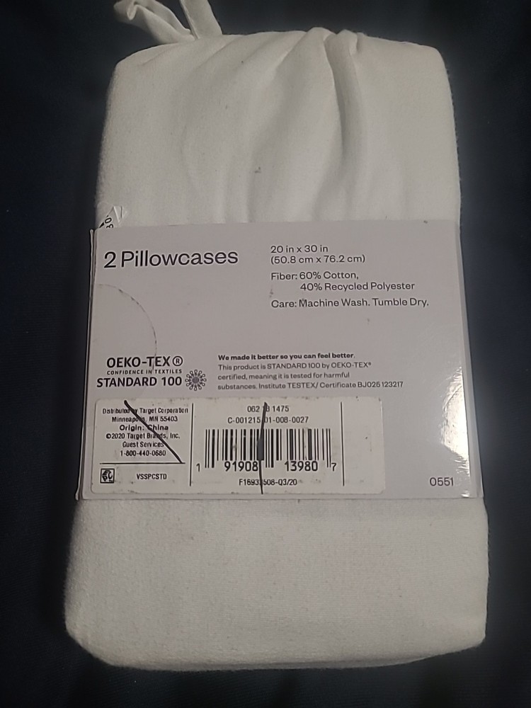 Room Essentials Microfiber Pillowcase Set - White