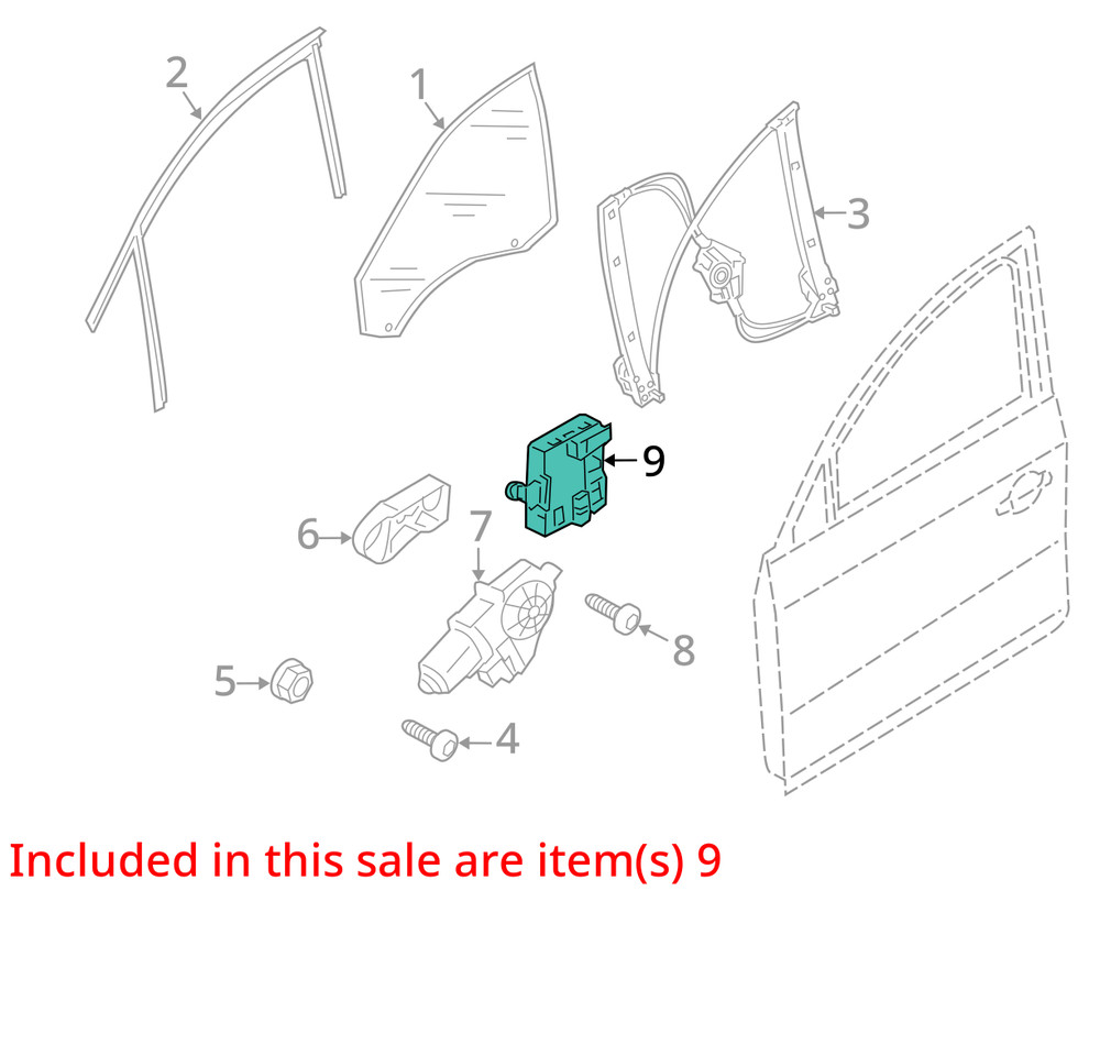 2016 AUDI SQ5 (B8 8R) FRONT RIGHT PASSENGER DOOR CONTROL MODULE