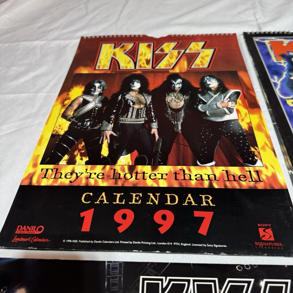 Vintage 90’s KISS Memorabilia Calendars Lot Of 8 ~ 1997 - 2004 VG Condition