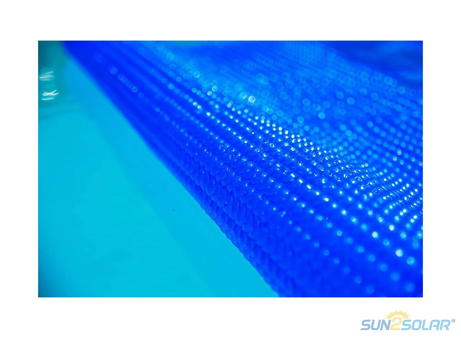 Sun2Solar 1600 Series Rectangle Blue Solar Blanket Swimming Pools w/ Grommet Kit