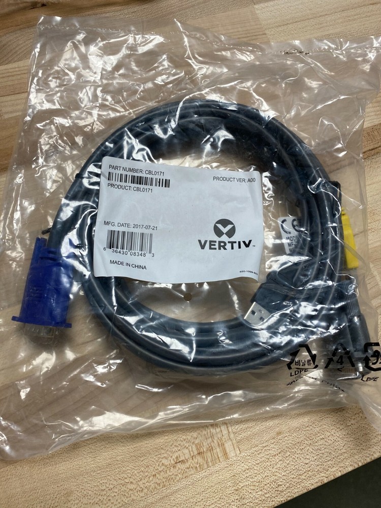 New Avocent/Vertiv CBL0171 VGA/USB KVM Cable