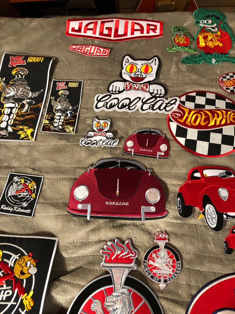 FINK RIDING STINGRAY BICYCLE EMBROIDERED IRON ON PATCH CAR CULTURE PATCH