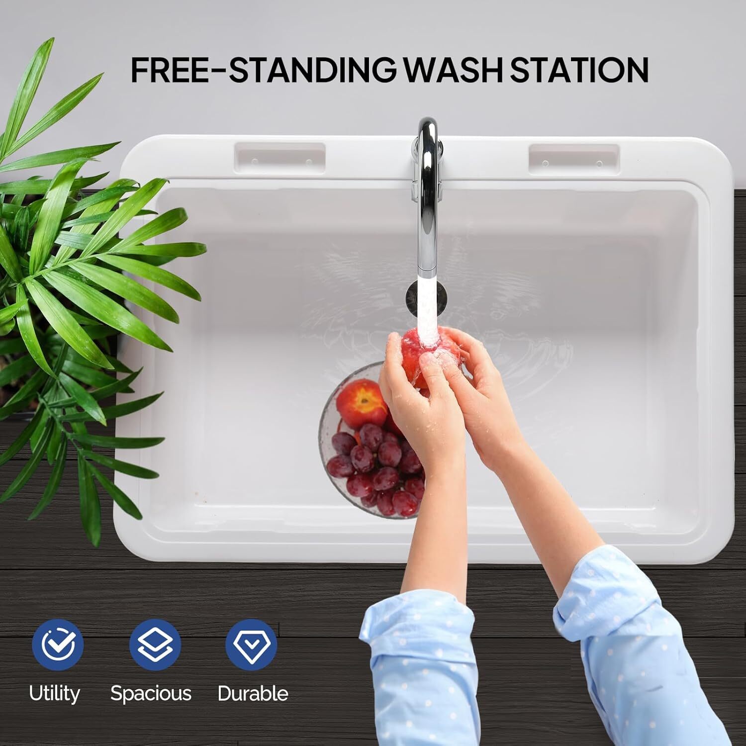 Upgrade Height Utility Sink Laundry Tub Freestanding Utility Sink with Faucet