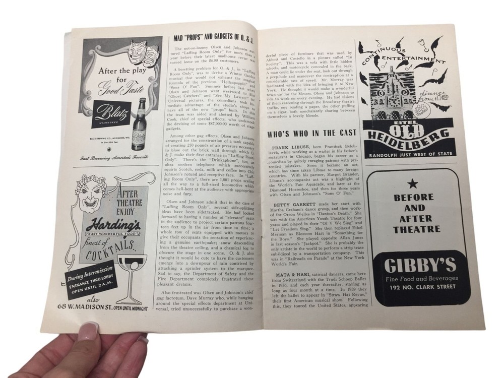 ''CHICAGO STAGEBILL'' EVENT PROGRAM/BOOKLET