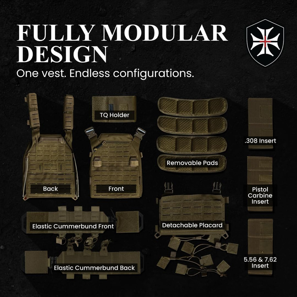 Modular Tactical Vest – 1000D Nylon, Quick Release, MOLLE, Adjustable | Training