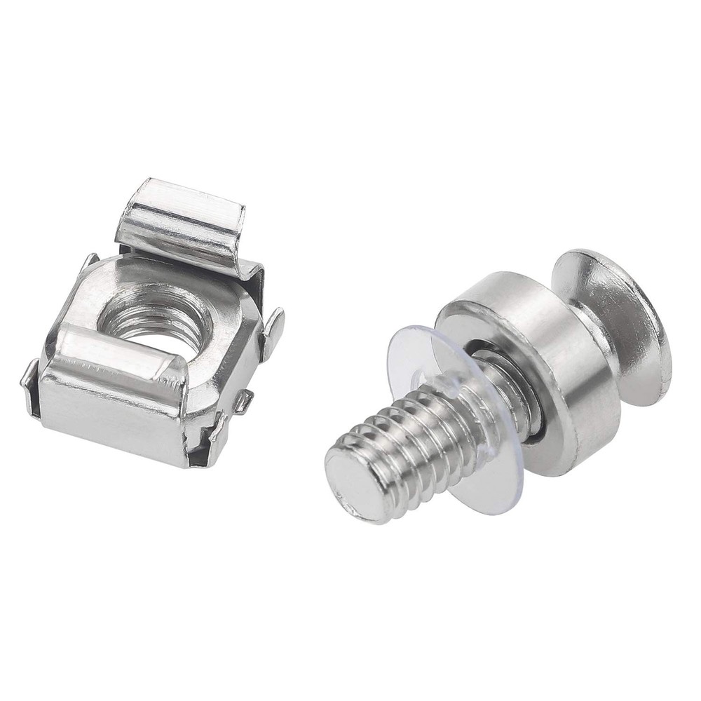 30 PCS M6x20mm Rack Mount Cage Nuts Screws Washers Server Cabinet Silver
