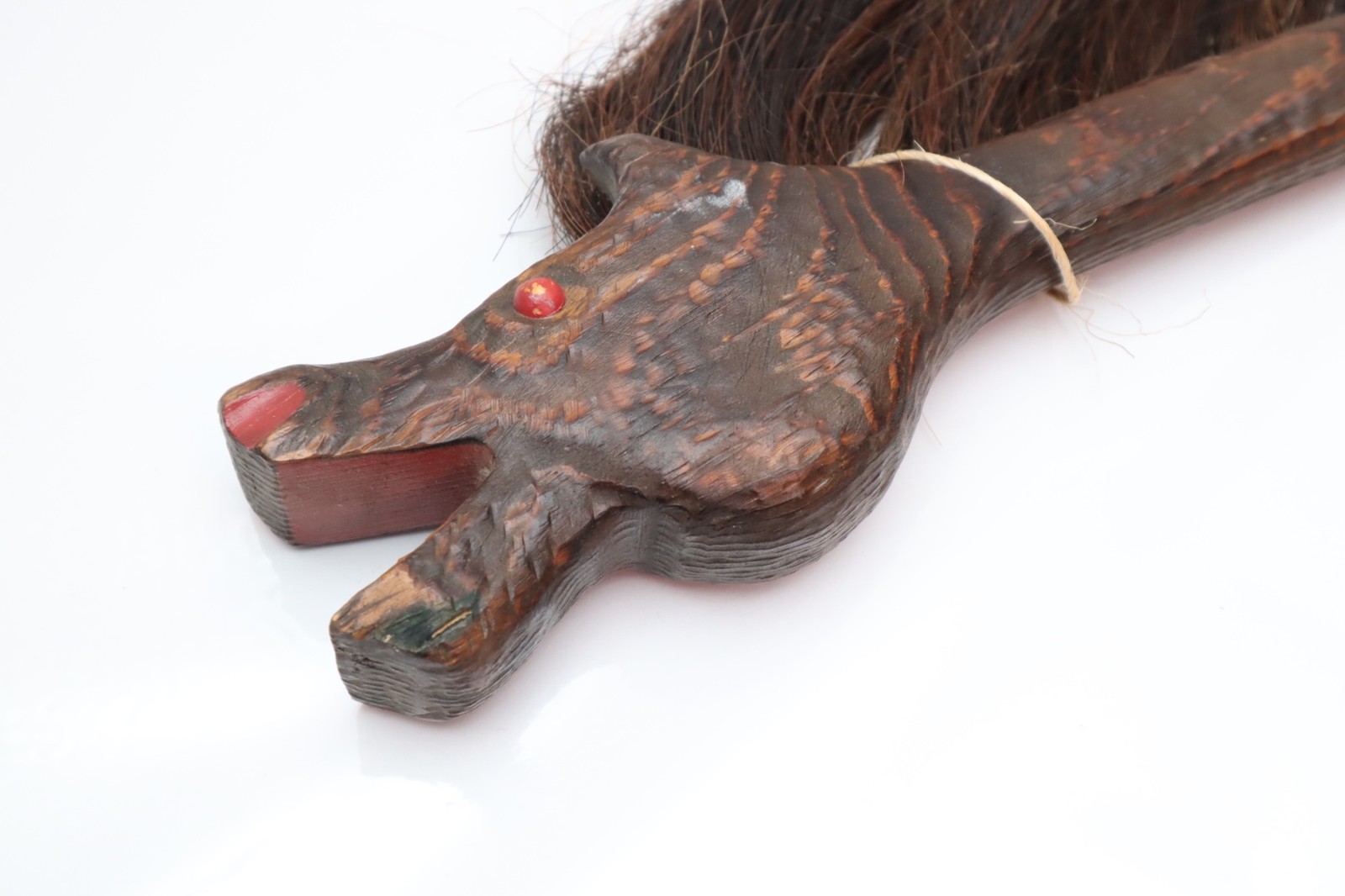 Vintage Native American Sioux Horse Dance Stick Carved Wood Indian Folk Art.