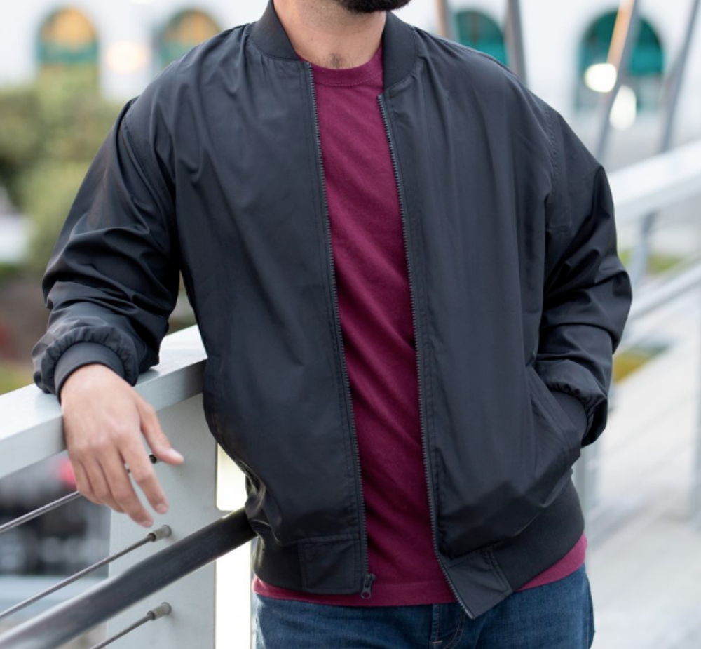 LUCKY BASTARDS BOMBER JACKET MODERN LIGHTWEIGHT OUTERWEAR ALL SIZES BLACK OLIVE