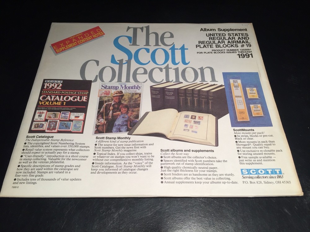 U.S. Scott United States Regular AirMail Plate Blocks #19-1991- Quad Drilled