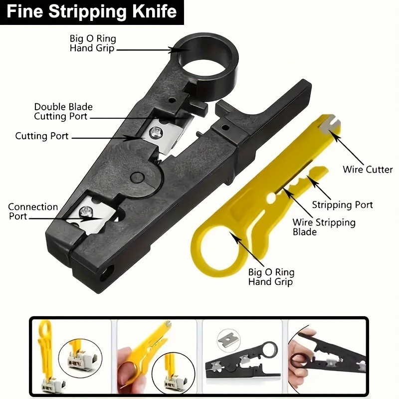 Network Tool Kit - RJ45 Crimper, Tester & Strippers for Ethernet Cable Work