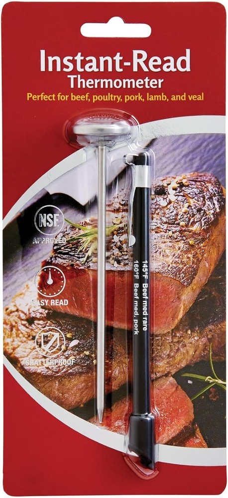 HIC Instant-Read Meat Thermometer with Shatterproof Face & Calibration