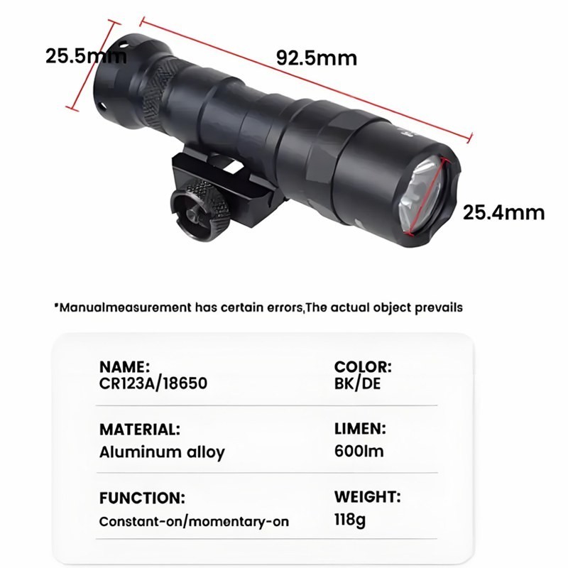 Tactical M300B Light LED Flashlight M300 Weapon Remote Switch Constant Momentary